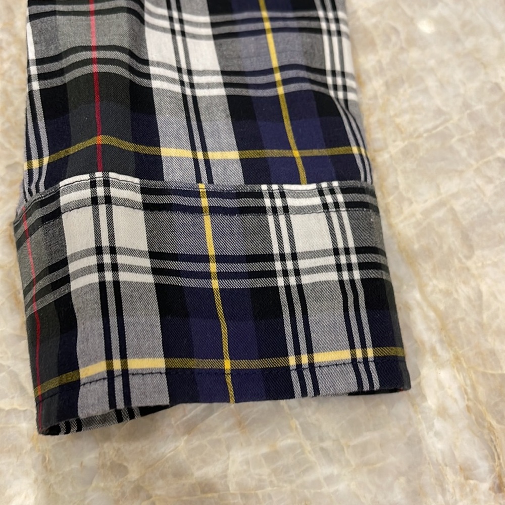 J. Crew Perfect navy tartan plaid shirt - Picture 9 of 12